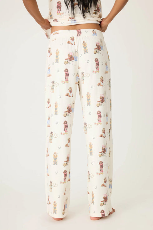 Pj Salvage Ruff On The Range Dog Print Open Leg Pant